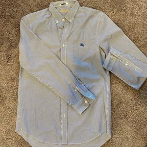 Men’s Burberry shirt size L! Blue stripes.